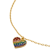 KATE SPADE BOXED RAINBOW JOY HEART ANKLET KH682
