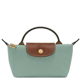 LONGCHAMP LE PLIAGE NYLON POUCH & COSMETIC BAG CELADON  34175 919 P99/CELADON/SAGE GREEN L34175