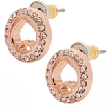 KATE SPADE SPOT THE SPADE PAVE HALO SPADE STUDS EARRINGS IN CLEAR/ ROSE GOLD O0RU2605