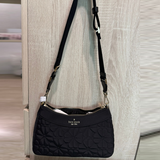KATE SPADE - SPADE FLOWER QUILTED FABRIC CONVERTIBLE CROSSBODY BAG BLACK KK077
