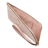 KATE SPADE LUCY SPADE FLOWER FLORAL MEDIUM L-ZIP WRISTLET IN ROSE SMOKE KG487