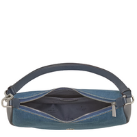 KATE SPADE KAYLA DENIM FABRIC LARGE SHOULDER BAG BLUE MULTI KK082 BLUE