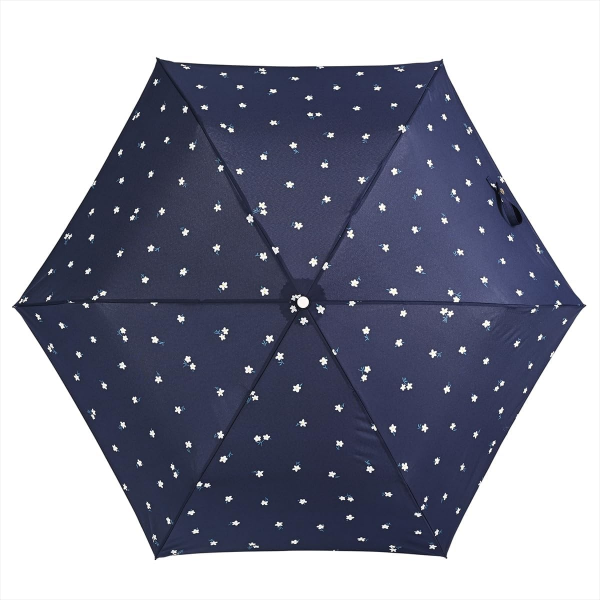 NIFTY COLORS 1708NV FOLDING UMBRELLA, PETITE FLEUR SLENDER MINI IN NAVY UV LAYER