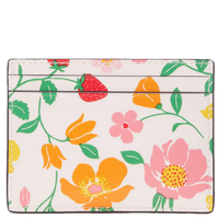 KATE SPADE MADISON STRAWBERRY GARDEN SMALL SLIM CARD HOLDER PINK MULTI KG628