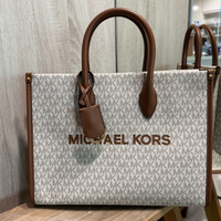 MICHAEL KORS MIRELLA MEDIUM SIGNATURE LOGO TOTE BAG 35R5G7ZT2B VANILLA