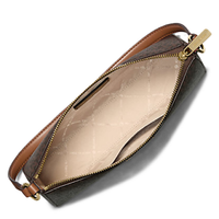 MICHAEL KORS OUTLET VINCENT MEDIUM SIGNATURE LOGO POCHETTE WITH CARD CASE 35F4G2VC6B BROWN