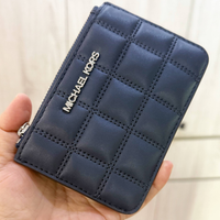MICHAEL KORS JET SET TRAVEL SMALL QUILTED COIN POUCH 35R5STVP1V NAVY