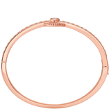 MICHAEL KORS 14K ROSE GOLD-PLATED STERLING SILVER PAVE HEART BANGLE MKC1610BB791