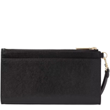 KATE SPADE LARGE MADISON DOUBLE ZIP SAFFIANO LEATHER WRISTLET KC588 BLACK