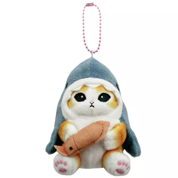 MOFUSAND FROM JAPAN SHARK CAT NYAN SQUID SOFT PLUSH VIBRATION PULL KEYCHAIN DOLL