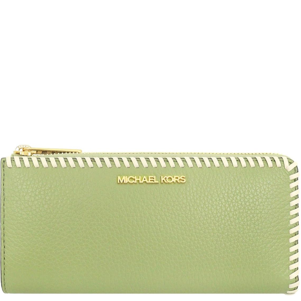 MICHAEL KORS JET SET TRAVEL LEATHER THREE QUARTER L ZIP WALLET IN