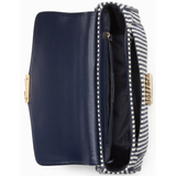 KATE SPADE CAREY SMALL FLAP SHOULDER BAG WITH STRIPED CANVAS IN BLUE MULTI KB552