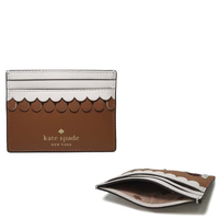 KATE SPADE CARD CASE GINGERBREAD HOUSE LEATHER SMALL SLIM CARD HOLDER K9334 960 (BROWN MULTICOLOR)