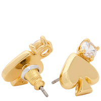 KATE SPADE EVERYDAY SPADE STONE STUDS EARRINGS IN CLEAR/ GOLD KK008