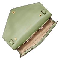 MICHAEL KORS SMALL SAFFIANO LEATHER ENVELOPE CROSSBODY BAG IN GREEN LIGHT SAGE (35S3GTVC5L)