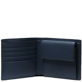 MICHAEL KORS HARRISON SAFFIANO LEATHER BILLFOLD WALLET WITH COIN POCKET NAVY 36S4LHRF3L