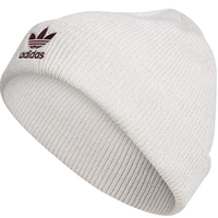 ADIDAS WOMEN'S TREFOIL BEANIE WHITE WITH ORBIT GREY/VICTORY CRIMSON PURPLE LOGO