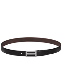 LONGCHAMP DELTA BOX MEN'S BELT BLACK/MOCHA – LEATHER 42044024093 – 42044 024 093