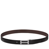 LONGCHAMP DELTA BOX MEN'S BELT BLACK/MOCHA – LEATHER 42044024093 – 42044 024 093