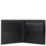 PRADA 2M0738 MEN'S GRAIN LEATHER BIFOLD WALLET WITH COIN POUCH BLACK