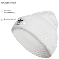 ADIDAS WOMEN'S TREFOIL BEANIE WHITE WITH BLACK LOGO