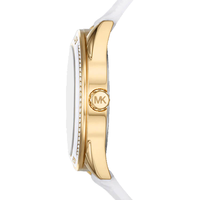 MICHAEL KORS BOXED OVERSIZED JESSA GOLD-TONE AND EMBOSSED SILICONE WATCH MK7267