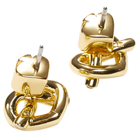 KATE SPADE NEW YORK BOXED CRYSTAL ACCENTED LOVE KNOT STUD EARRINGS IN GOLD TONE KD698