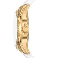MICHAEL KORS BOXED LADIES WATCH MINI PILOT 36MM WHITE GOLD MK7372