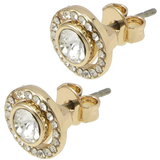 COACH HALO PAVE 2-IN-1 STUD EARRINGS GOLD/CLEAR C9324