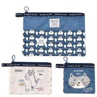 KUSUGURU JAPAN MICHO FLAT POCHI 3-PIECE SET BL WOMEN'S POUCH 3-PIECE SET BLUE