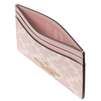 KATE SPADE SIGNATURE SPADE FLOWER SMALL SLIM CARD HOLDER IN ROSE SMOKE KI371