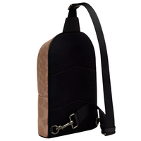 COACH WEST PACK IN BLOCKED SIGNATURE CANVAS QB/SAND/TAN CAB60