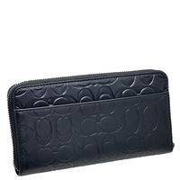 COACH ACCORDION WALLET IN SIGNATURE LEATHER GUNMETAL/BLACK CE551