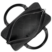 MICHAEL KORS JET SET TRAVEL MEDIUM SIGNATURE LOGO SATCHEL BLACK 35S4STFS8B