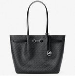 MICHAEL KORS CARSON LARGE SIGNATURE LOGO TOTE BAG 35R6G2ZT3B BLACK SIGNATURE