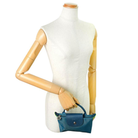 LONGCHAMP LE PLIAGE GREEN POUCH WITH HANDLE 34175 919 P89 PEACOCK