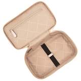 MICHAEL KORS COSMETIC BAG VANITY CASE JET SET TRAVEL LG DOUBLE ZIP OPTIC WHITE/ROSE GOLD 35F2GTVU9V 8183
