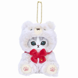 MOFUSAND FROM JAPAN MOFUSAND TEDDY BEAR PLUSH CHAIN WHITE BAG CHARM