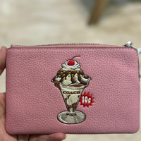 COACH CORNER ZIP WRISTLET WITH SUNDAE GRAPHIC CU254