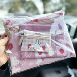 MIFFI FROM JAPAN MIFFY STRAWBERRY TRIPLE FLAT POUCH SET