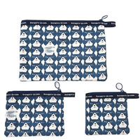 KUSUGURU JAPAN MICHO FLAT POCHI 3-PIECE SET BL WOMEN'S POUCH 3-PIECE SET BLUE