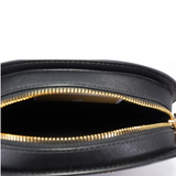MICHAEL KORS BLACK SAFFIANO LEATHER JET SET TRAVEL OVAL CROSSBODY BAG PURSE BLACK 35T1GTVC6L