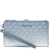 MICHAEL KORS WOMEN'S JET SET LARGE OMBRÉ SIGNATURE LOGO WRISTLET 35R5STVW3V LIGHT SKY / LT SKY