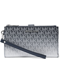 MICHAEL KORS WOMEN'S JET SET LARGE OMBRÉ SIGNATURE LOGO WRISTLET 35R5STVW3V NAVY