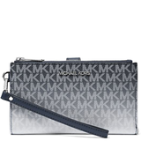 MICHAEL KORS WOMEN'S JET SET LARGE OMBRÉ SIGNATURE LOGO WRISTLET 35R5STVW3V NAVY