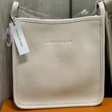 LONGCHAMP MEDIUM LE FOULONNÉ LEATHER CROSSBODY BAG 10138 021 555 ECRU WHITE