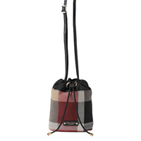 BLUE LABEL CRESTBRIDGE CHECK CANVAS DRAWSTRING BAG (RED) 55112401-16