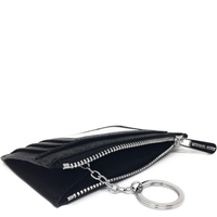 MICHAEL KORS JET SET TRAVEL SMALL TOP ZIP COIN POUCH WITH ID HOLDER SAFFIANO LEATHER 35H9STVP1B 35F7GTVU1L  BLACK