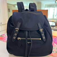 AGNES B. VOYAGE SMALL NYLON DRAWSTRING BACKPACK P571VN01 – NS06M-03 BLACK