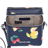 MICHAEL KORS VANITY SANDRINE SMALL SEQUINED FRUIT PRINT CROSSBODY BAG35T4SD2C5L IN NAVY